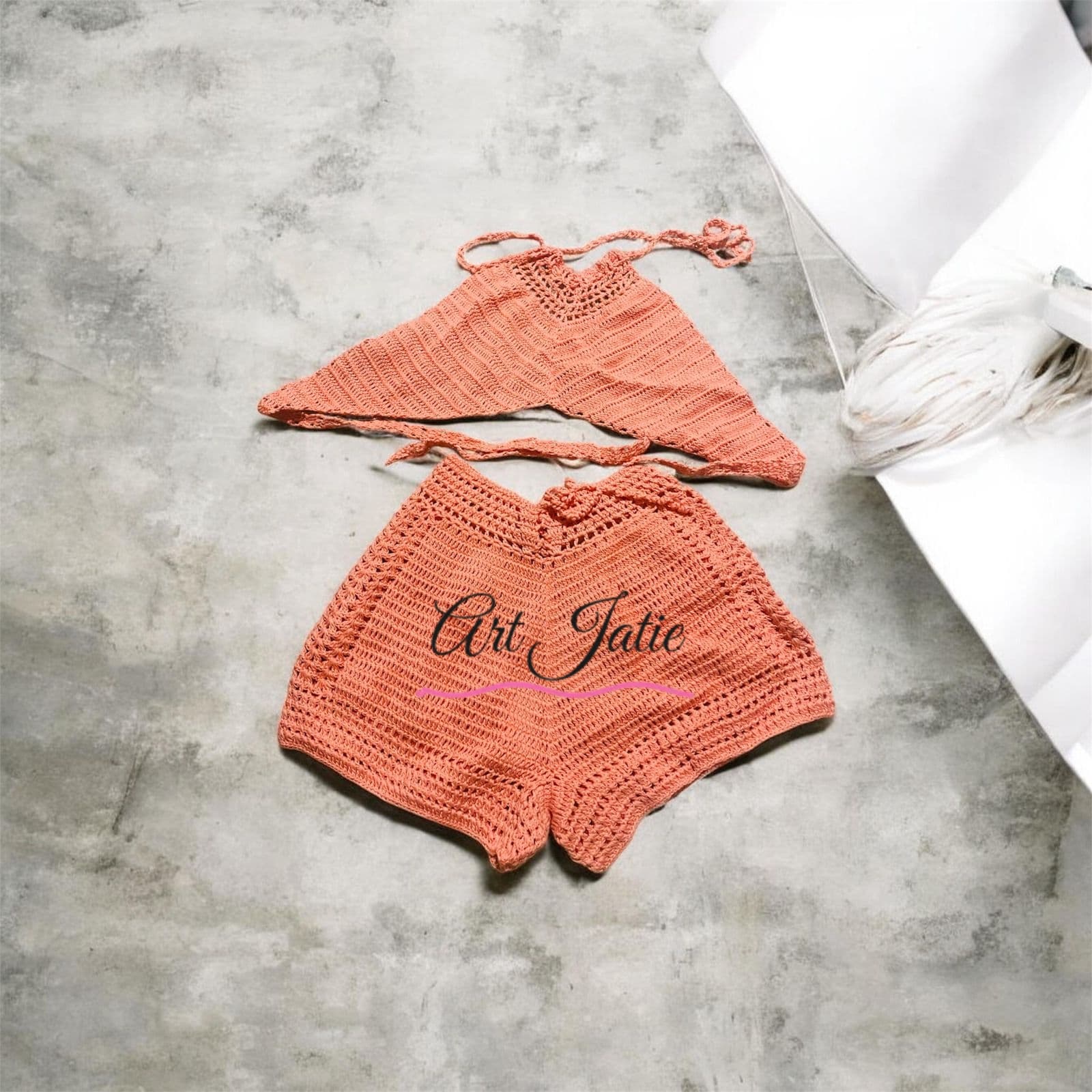 Ensemble Crochet Corail