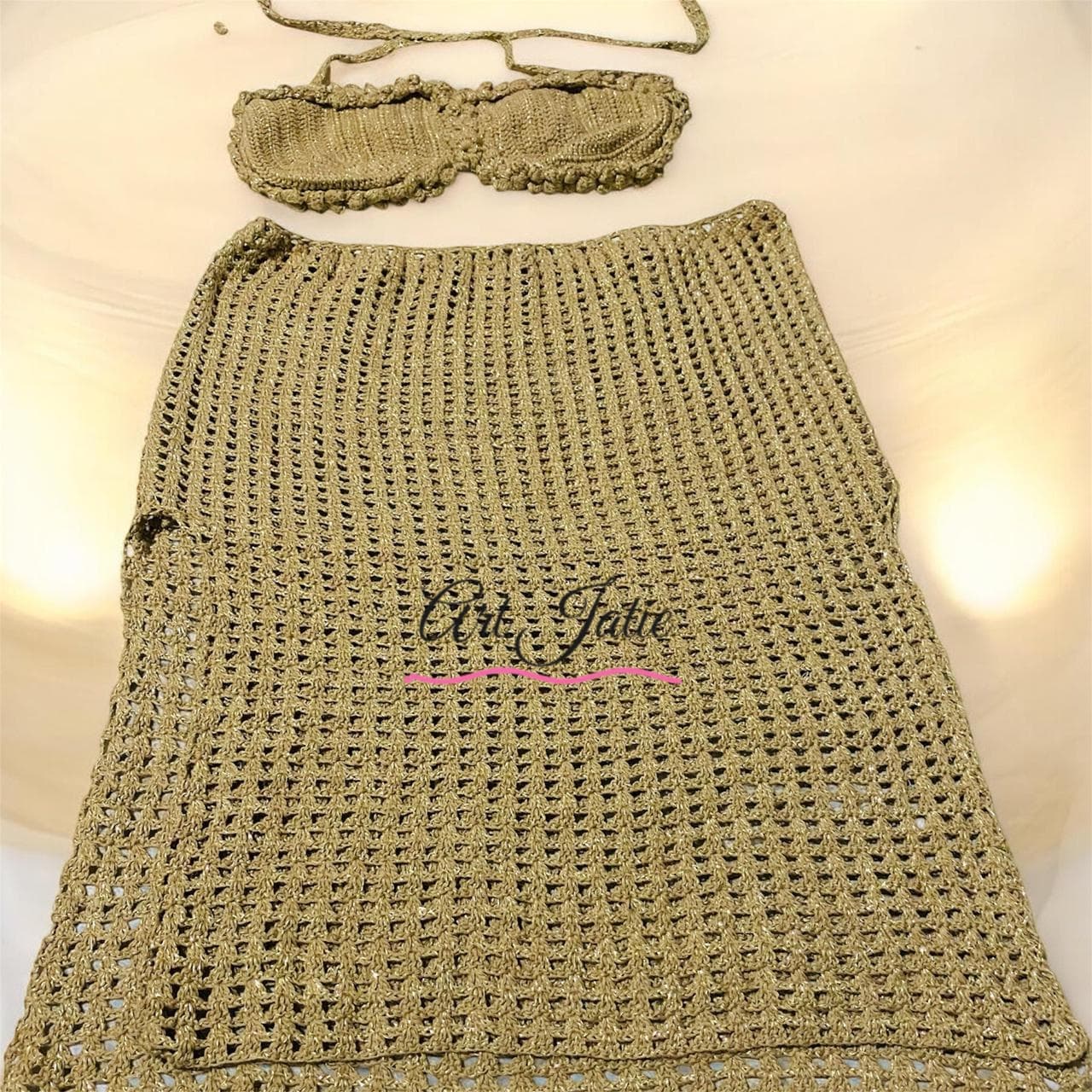Jupe Longue Crochet Kaki